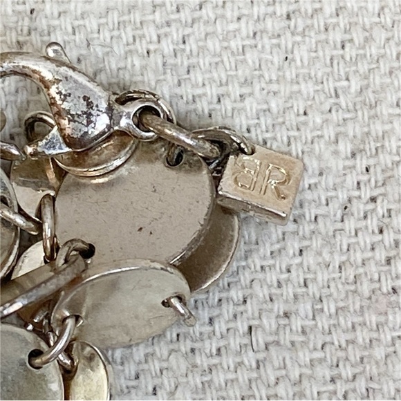 Banana Republic 3 Strand Silver Tone graduated discs Necklace - Picture 3 of 4